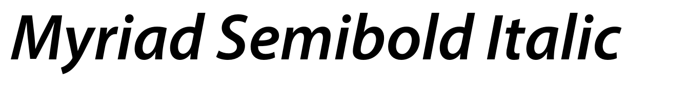 Myriad Semibold Italic